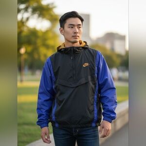 Vintage Y2K Nike  Color block Oversized Jacket. Size Large. Unisex